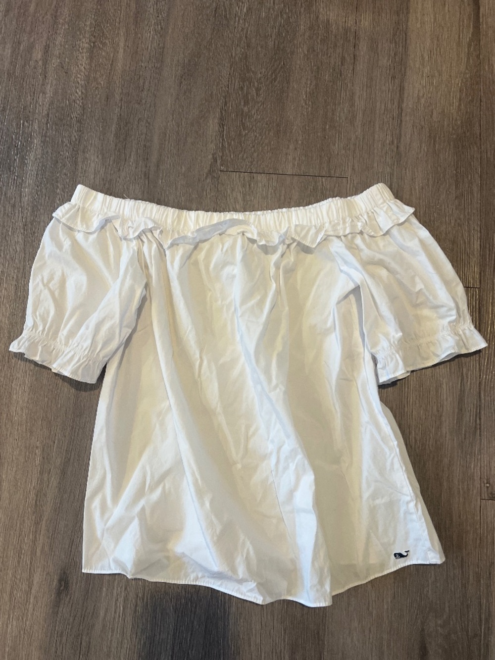 Vineyard Vines for Target white odd shoulder ruffle blouse (size M)